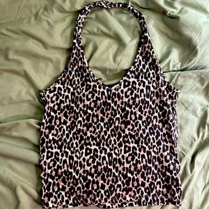 American Eagle cheetah Halter top; super soft and comfy Size L